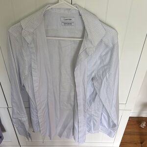 Calvin Klein Light Blue Checkered Shirt